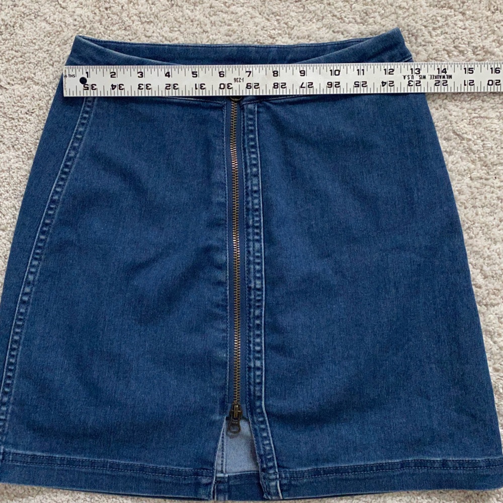 Free People Denim Zip-Front Skirt - Picture 7 of 8